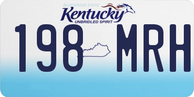 KY license plate 198MRH