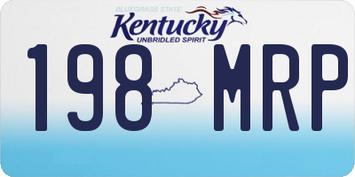 KY license plate 198MRP