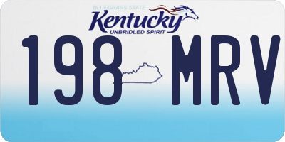 KY license plate 198MRV