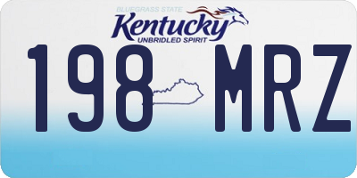 KY license plate 198MRZ