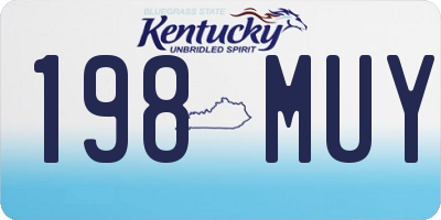 KY license plate 198MUY