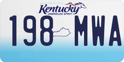 KY license plate 198MWA