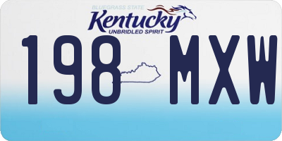 KY license plate 198MXW