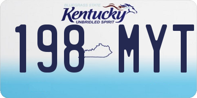 KY license plate 198MYT