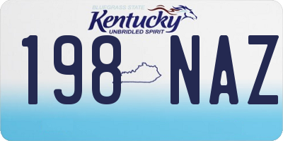 KY license plate 198NAZ