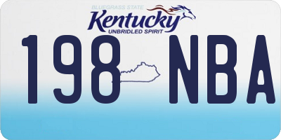 KY license plate 198NBA