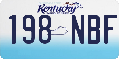 KY license plate 198NBF
