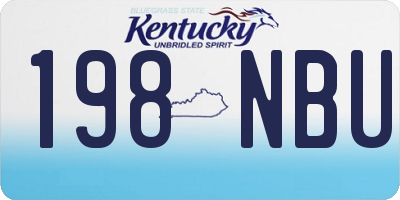 KY license plate 198NBU