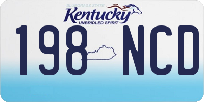 KY license plate 198NCD