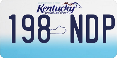KY license plate 198NDP