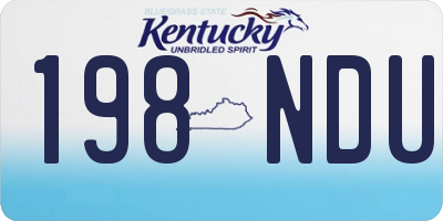 KY license plate 198NDU