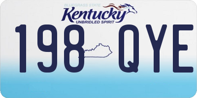 KY license plate 198QYE