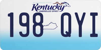 KY license plate 198QYI