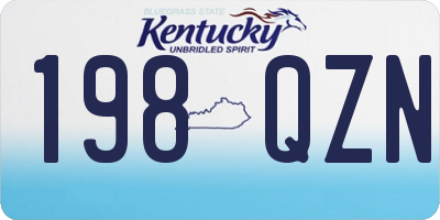 KY license plate 198QZN