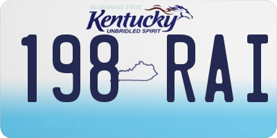 KY license plate 198RAI