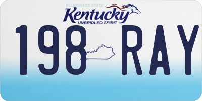 KY license plate 198RAY