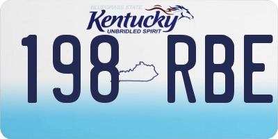 KY license plate 198RBE