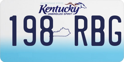 KY license plate 198RBG