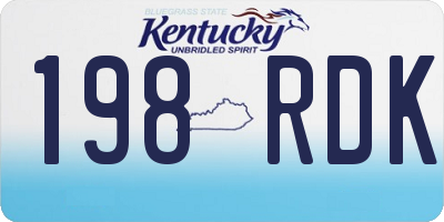 KY license plate 198RDK