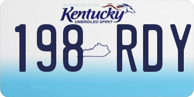 KY license plate 198RDY