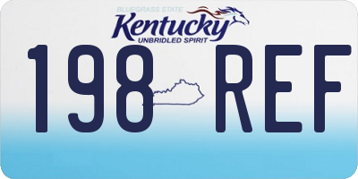 KY license plate 198REF