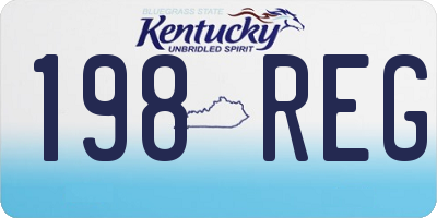 KY license plate 198REG