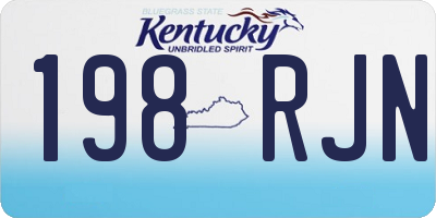 KY license plate 198RJN