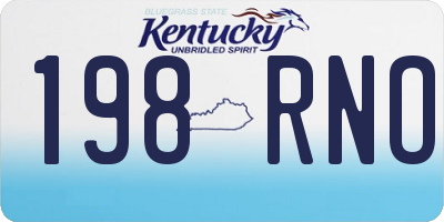 KY license plate 198RNO
