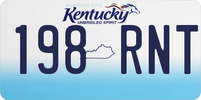KY license plate 198RNT