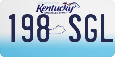 KY license plate 198SGL