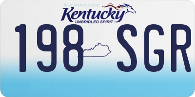 KY license plate 198SGR