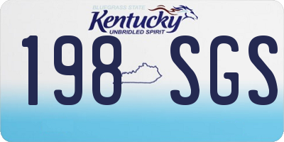 KY license plate 198SGS