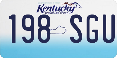 KY license plate 198SGU