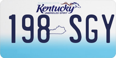 KY license plate 198SGY