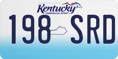 KY license plate 198SRD