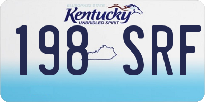 KY license plate 198SRF