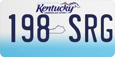 KY license plate 198SRG
