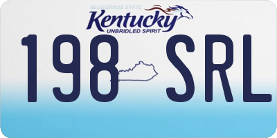 KY license plate 198SRL