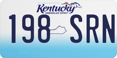 KY license plate 198SRN
