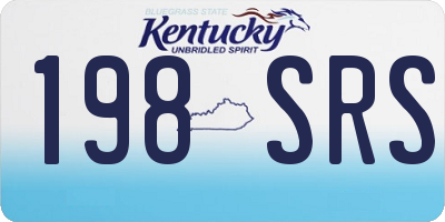 KY license plate 198SRS