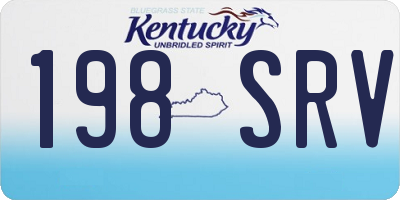 KY license plate 198SRV