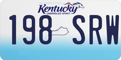 KY license plate 198SRW