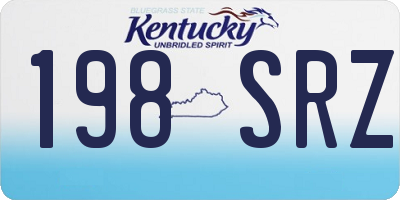 KY license plate 198SRZ