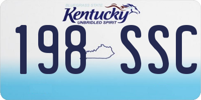 KY license plate 198SSC