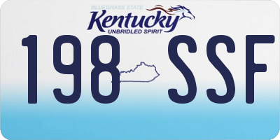 KY license plate 198SSF