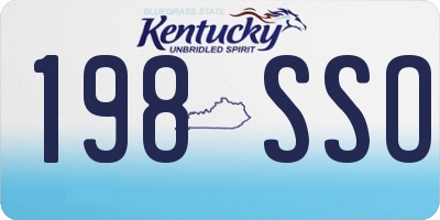 KY license plate 198SSO
