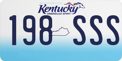 KY license plate 198SSS