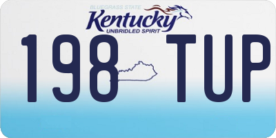 KY license plate 198TUP