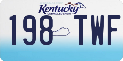KY license plate 198TWF