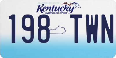 KY license plate 198TWN